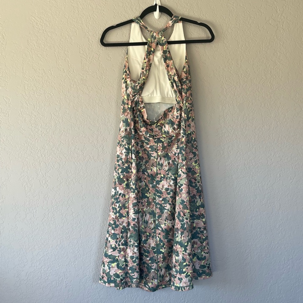 Prana Jewel Lake Summer Athletic Dress White Garden Green Floral Size M - Picture 8 of 10